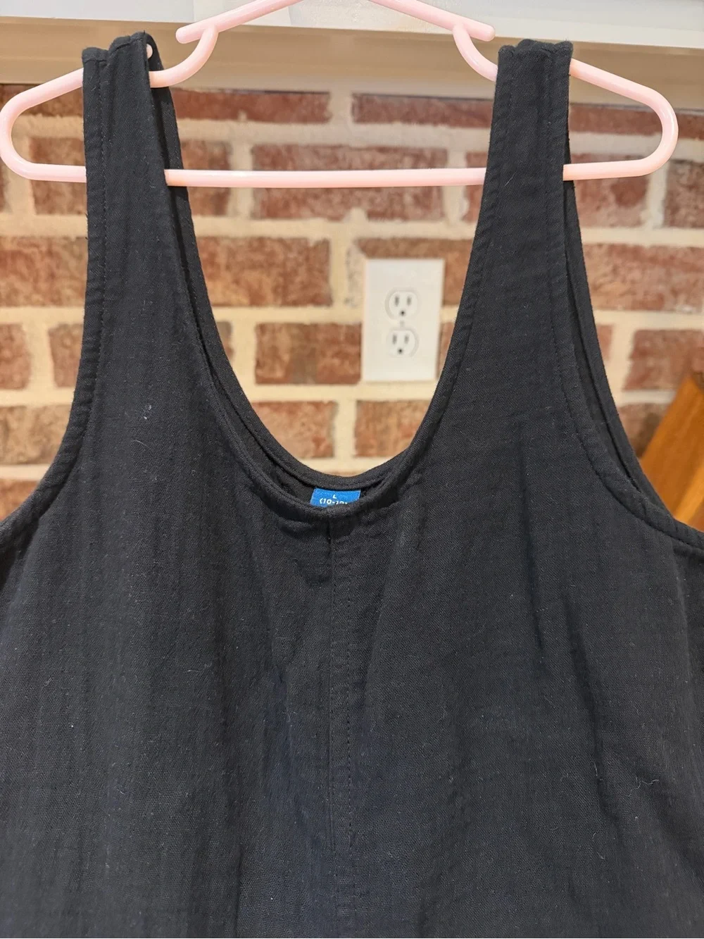 Old Navy Youth Girls Black Sleeveless Short Romper with Front Pockets